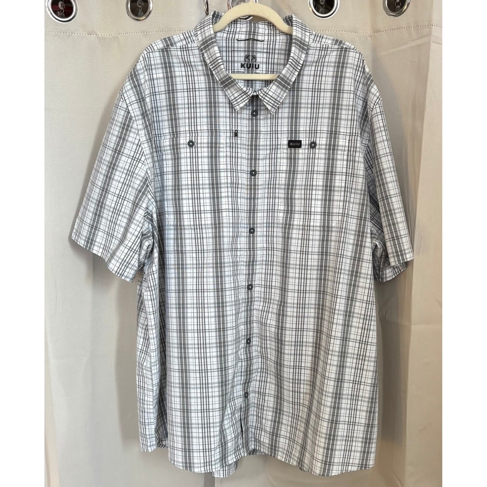 KUIU Mens Button Up Shirt 4XL Plaid Hiking Outdoor Performance Utility 21216